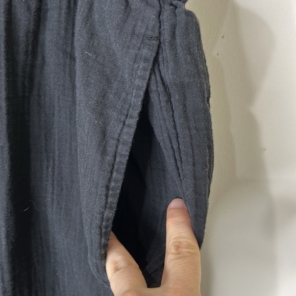 EILEEN FISHER Black Cropped Organic Cotton Pull-On Pants Size Large - Picture 4 of 16
